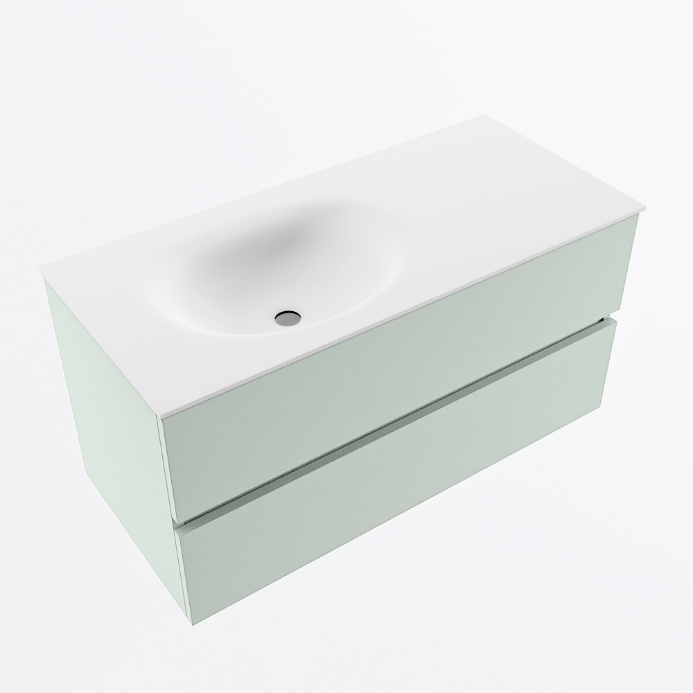 MONDIAZ VICA 100cm mueble de baño Greey 2 cajones. Lavabo MOON Izquierda sin orificio, color Talc. 6 MONDIAZ VICA 100cm mueble de baño Greey 2 cajones. Lavabo MOON Izquierda sin orificio, color Talc. - Imagen 6