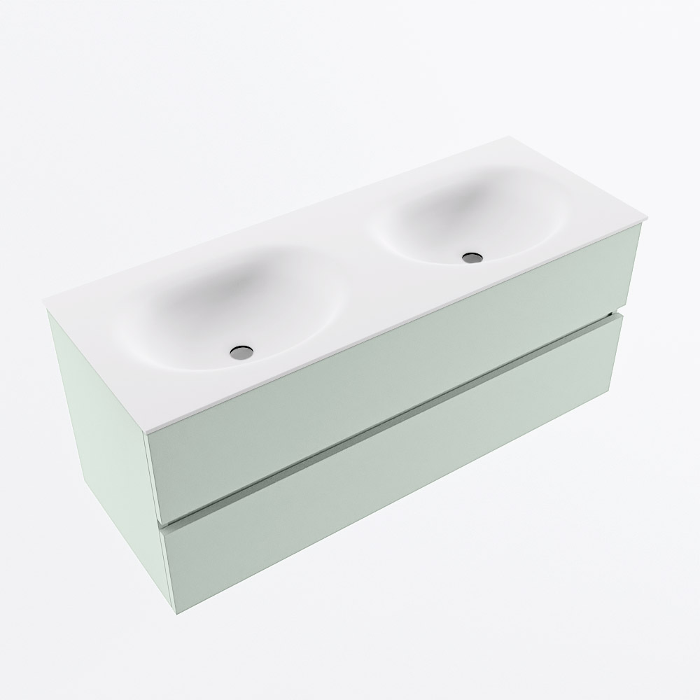 MONDIAZ VICA 120cm mueble de baño Greey 2 cajones. Lavabo MOON Doble 2 orificios, color Talc. 6 MONDIAZ VICA 120cm mueble de baño Greey 2 cajones. Lavabo MOON Doble 2 orificios, color Talc. - Imagen 6