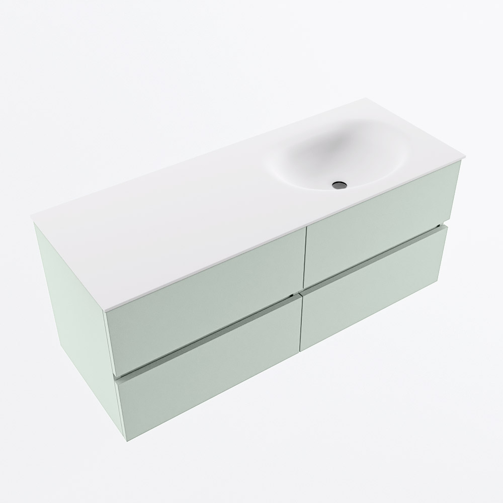 MONDIAZ VICA 120cm mueble de baño Greey 4 cajones. Lavabo MOON Derecho sin orificio, color Talc. 6 MONDIAZ VICA 120cm mueble de baño Greey 4 cajones. Lavabo MOON Derecho sin orificio, color Talc. - Imagen 6