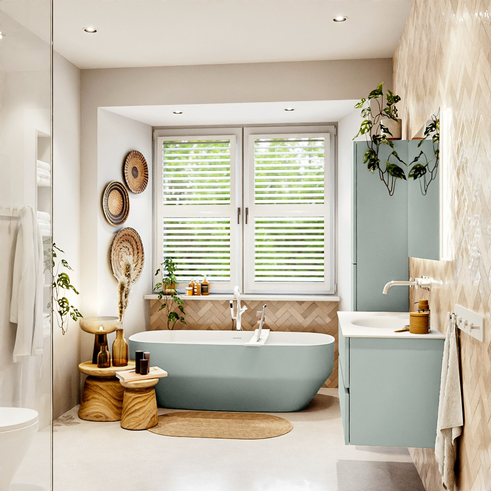 MONDIAZ VICA 100cm mueble de baño Greey 2 cajones. Lavabo MOON Centro sin orificio, color Talc. 3 MONDIAZ VICA 100cm mueble de baño Greey 2 cajones. Lavabo MOON Centro sin orificio, color Talc. - Imagen 3