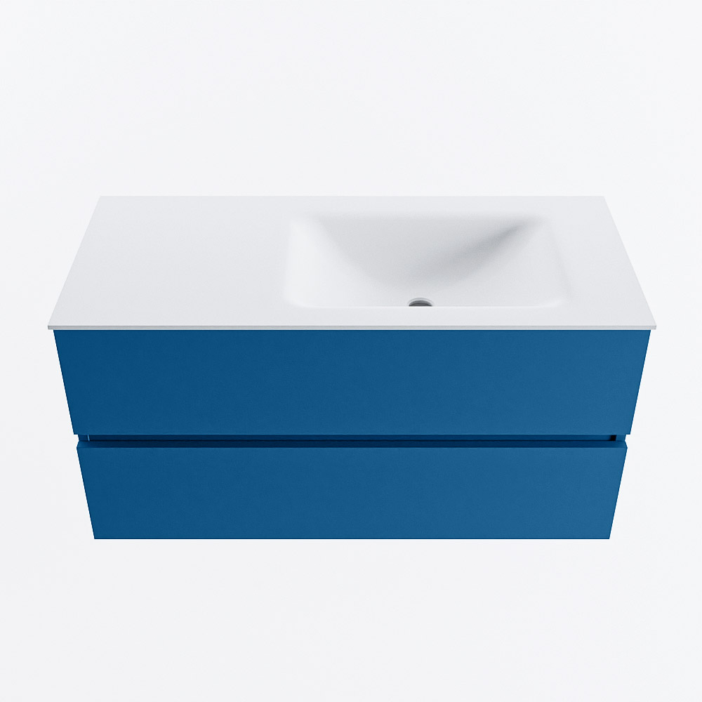 MONDIAZ VICA 100cm mueble de baño Jeans 2 cajones. Lavabo CLOUD Derecho sin orificio, color Talc. 5 MONDIAZ VICA 100cm mueble de baño Jeans 2 cajones. Lavabo CLOUD Derecho sin orificio, color Talc. - Imagen 5