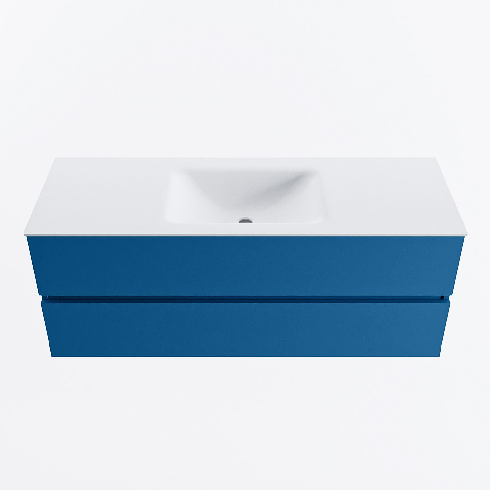 MONDIAZ VICA 130cm mueble de baño Jeans 2 cajones. Lavabo CLOUD Centro sin orificio, color Talc. 5 MONDIAZ VICA 130cm mueble de baño Jeans 2 cajones. Lavabo CLOUD Centro sin orificio, color Talc. - Imagen 5