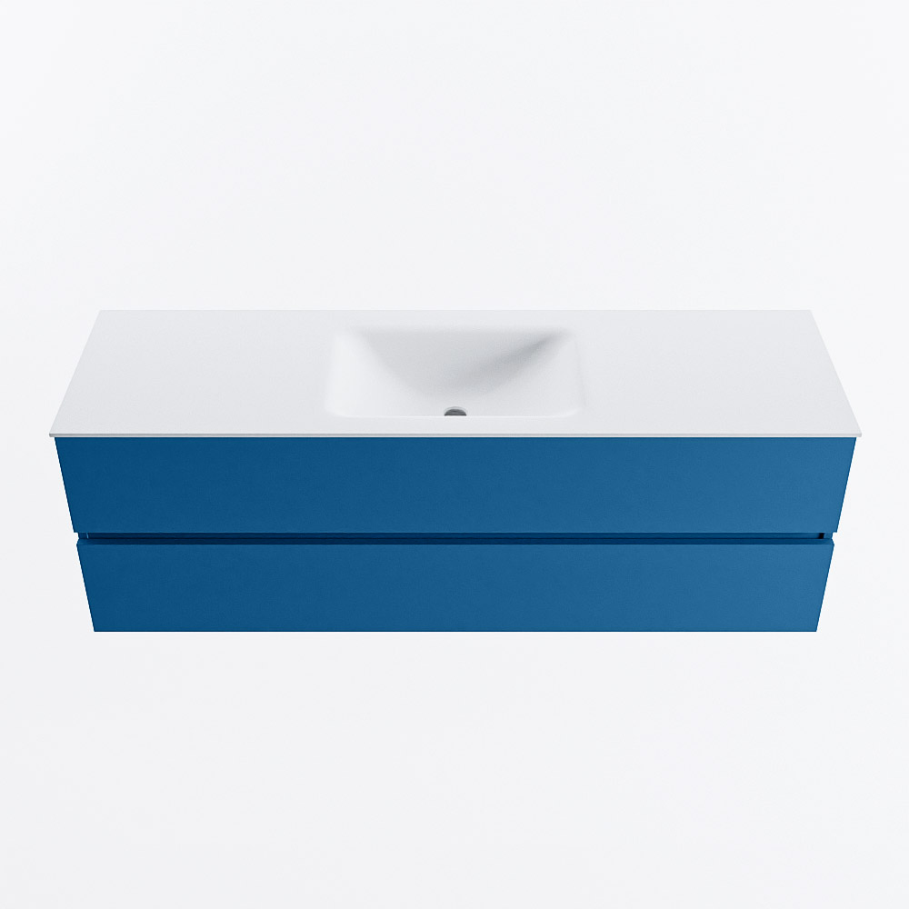 MONDIAZ VICA 150cm mueble de baño Jeans 2 cajones. Lavabo CLOUD Centro sin orificio, color Talc. 5 MONDIAZ VICA 150cm mueble de baño Jeans 2 cajones. Lavabo CLOUD Centro sin orificio, color Talc. - Imagen 5