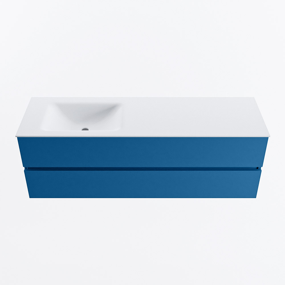 MONDIAZ VICA 150cm mueble de baño Jeans 2 cajones. Lavabo CLOUD Izquierda sin orificio, color Talc. 5 MONDIAZ VICA 150cm mueble de baño Jeans 2 cajones. Lavabo CLOUD Izquierda sin orificio, color Talc. - Imagen 5