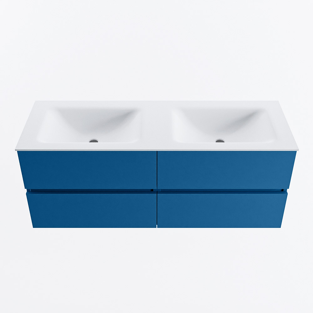 MONDIAZ VICA 130cm mueble de baño Jeans 4 cajones. Lavabo CLOUD Doble 2 orificios, color Talc. 5 MONDIAZ VICA 130cm mueble de baño Jeans 4 cajones. Lavabo CLOUD Doble 2 orificios, color Talc. - Imagen 5