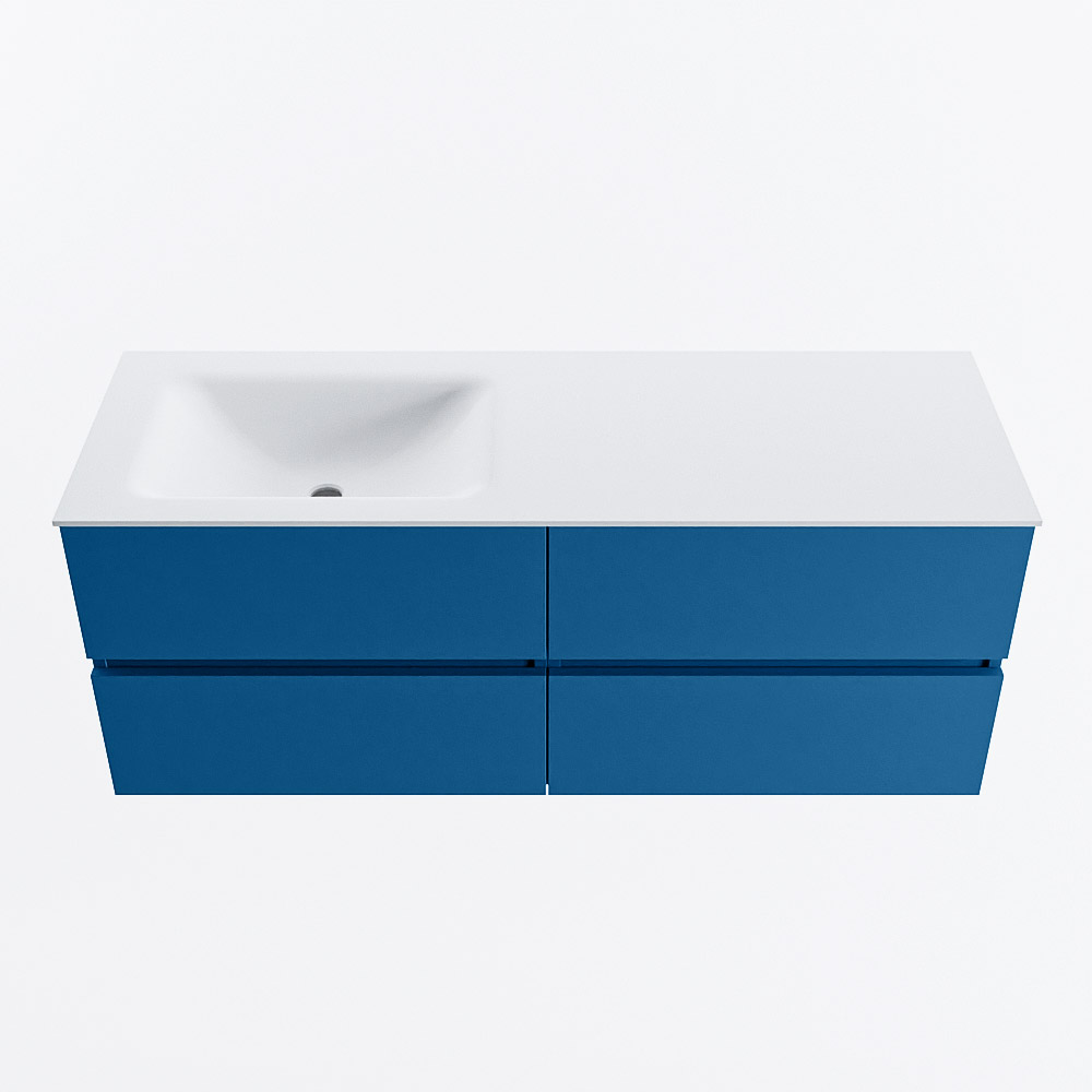 MONDIAZ VICA 130cm mueble de baño Jeans 4 cajones. Lavabo CLOUD Izquierda sin orificio, color Talc. 5 MONDIAZ VICA 130cm mueble de baño Jeans 4 cajones. Lavabo CLOUD Izquierda sin orificio, color Talc. - Imagen 5