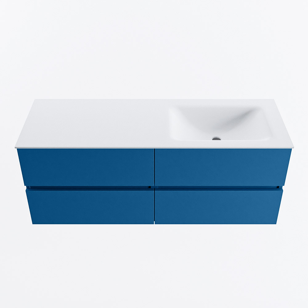 MONDIAZ VICA 130cm mueble de baño Jeans 4 cajones. Lavabo CLOUD Derecho sin orificio, color Talc. 5 MONDIAZ VICA 130cm mueble de baño Jeans 4 cajones. Lavabo CLOUD Derecho sin orificio, color Talc. - Imagen 5
