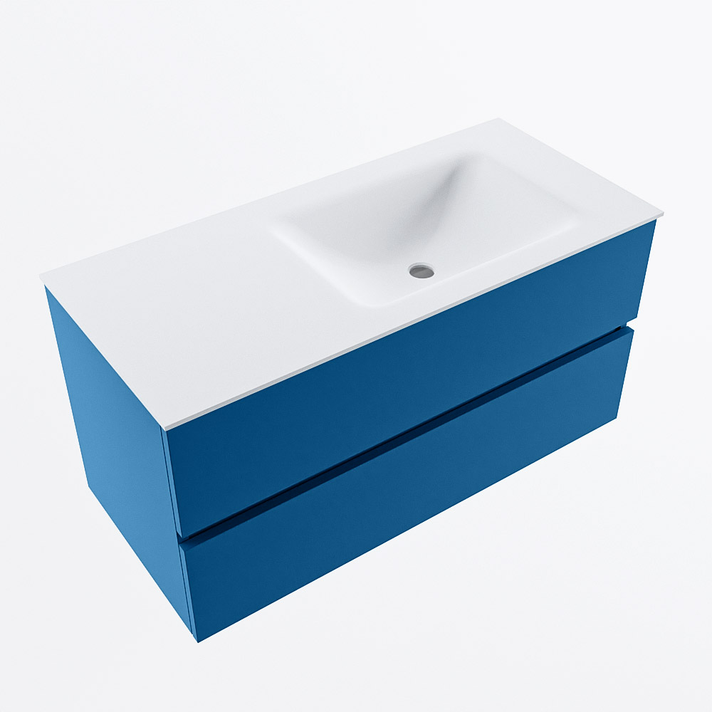 MONDIAZ VICA 100cm mueble de baño Jeans 2 cajones. Lavabo CLOUD Derecho sin orificio, color Talc. 6 MONDIAZ VICA 100cm mueble de baño Jeans 2 cajones. Lavabo CLOUD Derecho sin orificio, color Talc. - Imagen 6