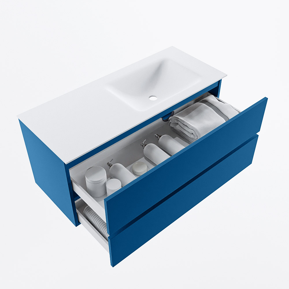 MONDIAZ VICA 110cm mueble de baño Jeans 2 cajones. Lavabo CLOUD Derecho sin orificio, color Talc. 7 MONDIAZ VICA 110cm mueble de baño Jeans 2 cajones. Lavabo CLOUD Derecho sin orificio, color Talc. - Imagen 7