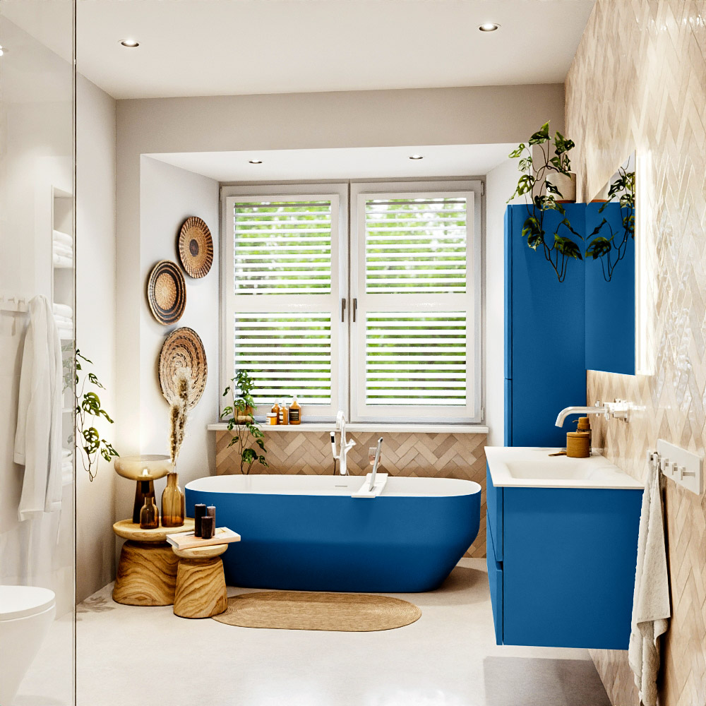 MONDIAZ VICA 110cm mueble de baño Jeans 2 cajones. Lavabo CLOUD Derecho sin orificio, color Talc. 3 MONDIAZ VICA 110cm mueble de baño Jeans 2 cajones. Lavabo CLOUD Derecho sin orificio, color Talc. - Imagen 3