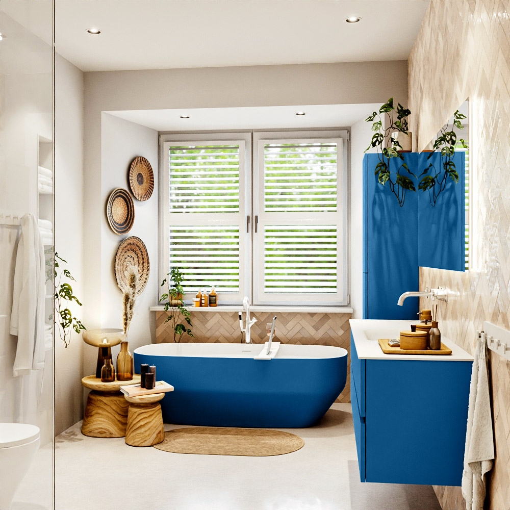 MONDIAZ VICA 150cm mueble de baño Jeans 2 cajones. Lavabo CLOUD Centro sin orificio, color Talc. 3 MONDIAZ VICA 150cm mueble de baño Jeans 2 cajones. Lavabo CLOUD Centro sin orificio, color Talc. - Imagen 3