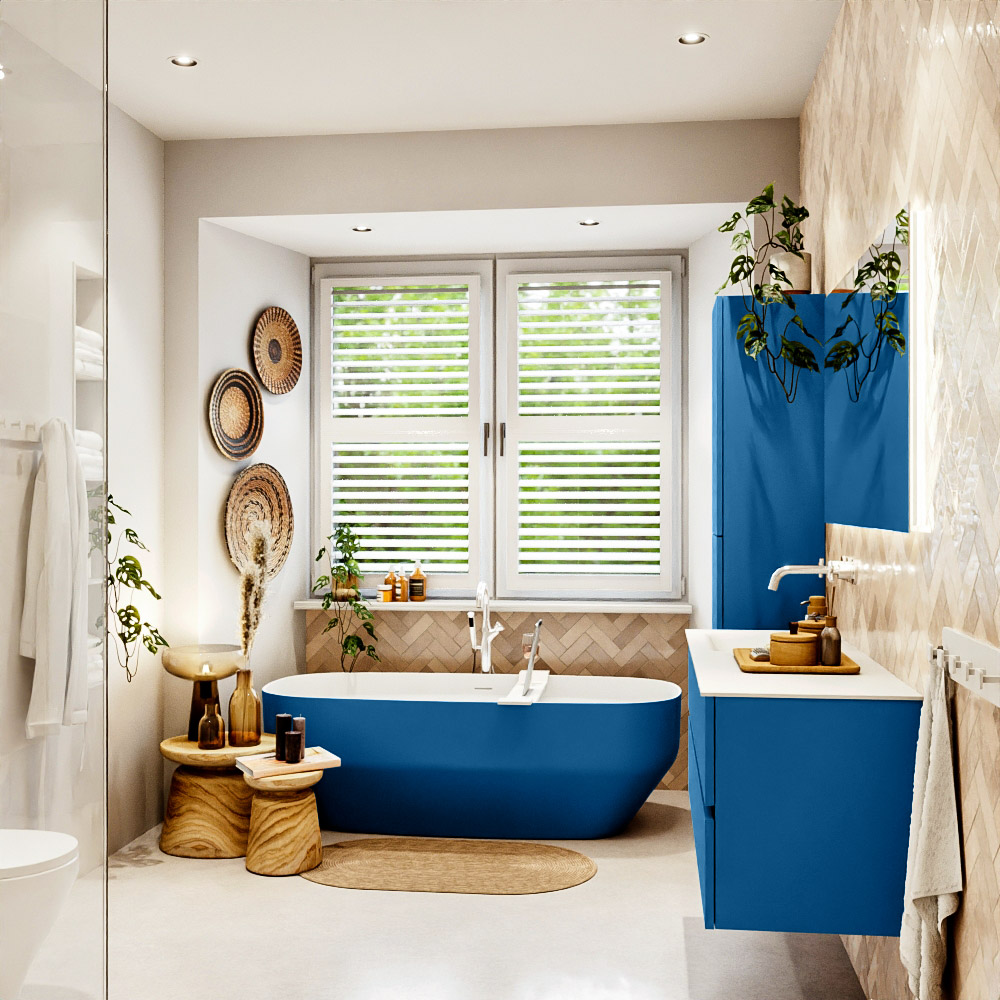 MONDIAZ VICA 130cm mueble de baño Jeans 4 cajones. Lavabo CLOUD Izquierda sin orificio, color Talc. 3 MONDIAZ VICA 130cm mueble de baño Jeans 4 cajones. Lavabo CLOUD Izquierda sin orificio, color Talc. - Imagen 3