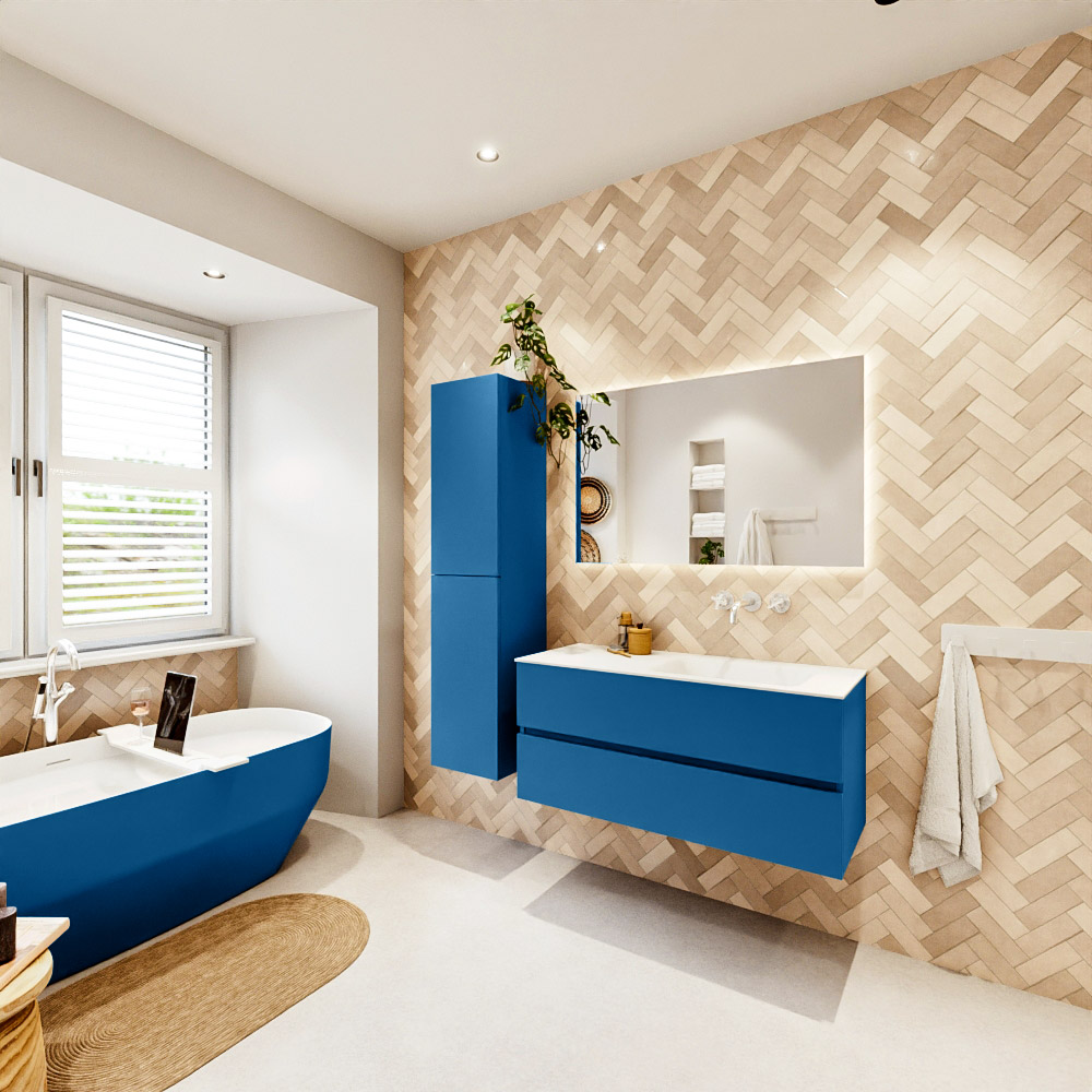 MONDIAZ VICA 110cm mueble de baño Jeans 2 cajones. Lavabo CLOUD Derecho sin orificio, color Talc. 4 MONDIAZ VICA 110cm mueble de baño Jeans 2 cajones. Lavabo CLOUD Derecho sin orificio, color Talc. - Imagen 4