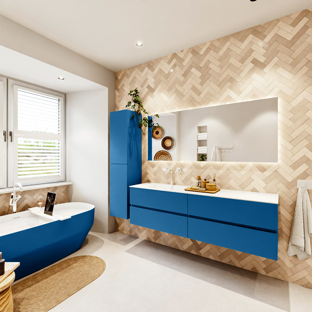 MONDIAZ VICA 170cm mueble de baño Jeans 4 cajones. Lavabo CLOUD Izquierda 1 orificio, color Talc. 4 MONDIAZ VICA 170cm mueble de baño Jeans 4 cajones. Lavabo CLOUD Izquierda 1 orificio, color Talc. - Imagen 4