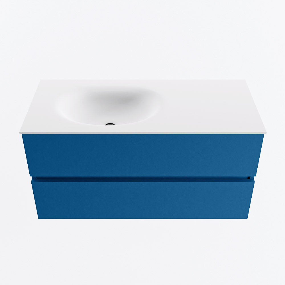 MONDIAZ VICA 100cm mueble de baño Jeans 2 cajones. Lavabo MOON Izquierda 1 orificio, color Talc. 5 MONDIAZ VICA 100cm mueble de baño Jeans 2 cajones. Lavabo MOON Izquierda 1 orificio, color Talc. - Imagen 5