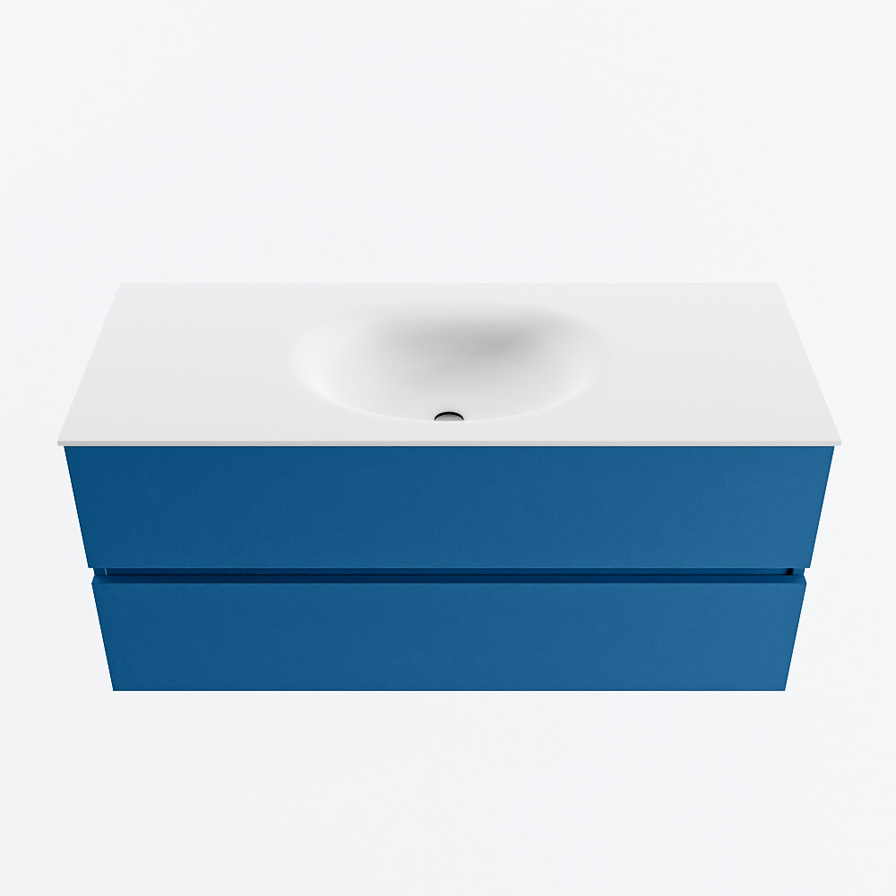 MONDIAZ VICA 110cm mueble de baño Jeans 2 cajones. Lavabo MOON Centro sin orificio, color Talc. 5 MONDIAZ VICA 110cm mueble de baño Jeans 2 cajones. Lavabo MOON Centro sin orificio, color Talc. - Imagen 5