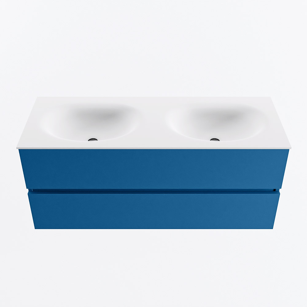 MONDIAZ VICA 120cm mueble de baño Jeans 2 cajones. Lavabo MOON Doble 2 orificios, color Talc. 5 MONDIAZ VICA 120cm mueble de baño Jeans 2 cajones. Lavabo MOON Doble 2 orificios, color Talc. - Imagen 5