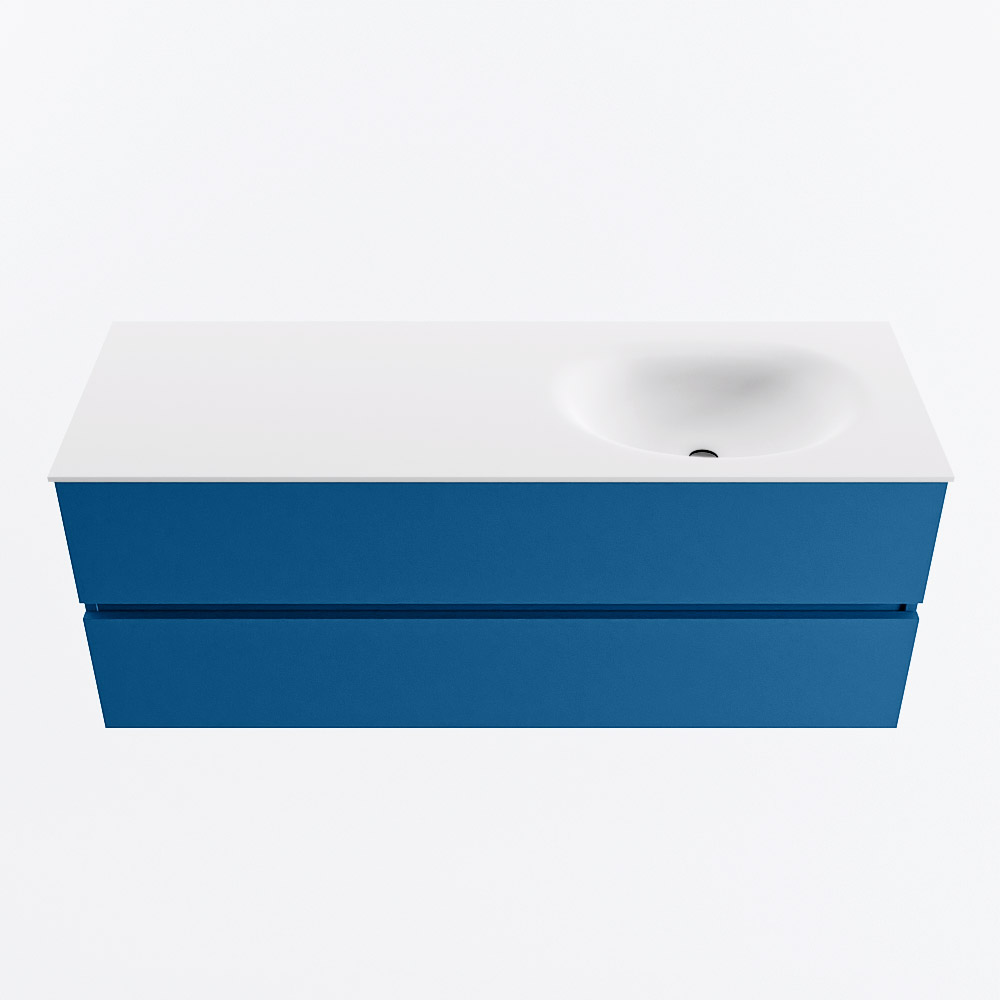 MONDIAZ VICA 130cm mueble de baño Jeans 2 cajones. Lavabo MOON Derecho sin orificio, color Talc. 5 MONDIAZ VICA 130cm mueble de baño Jeans 2 cajones. Lavabo MOON Derecho sin orificio, color Talc. - Imagen 5