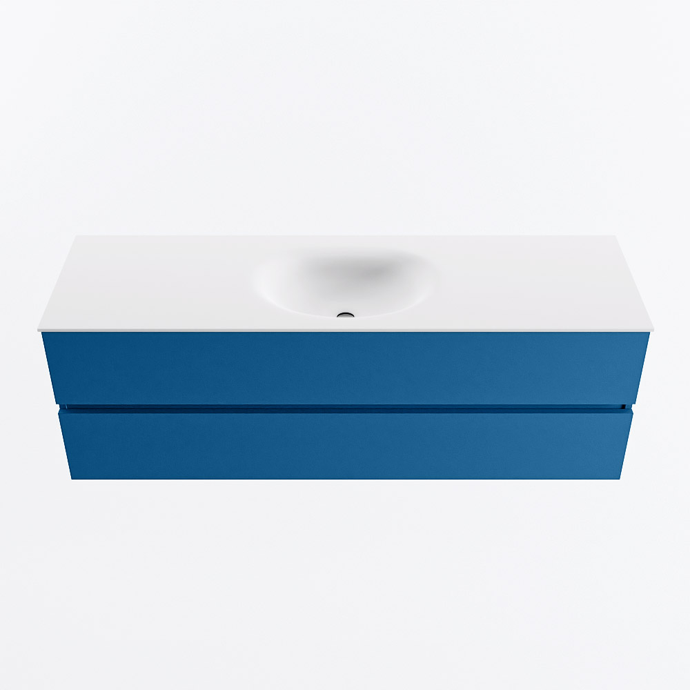 MONDIAZ VICA 150cm mueble de baño Jeans 2 cajones. Lavabo MOON Centro 1 orificio, color Talc. 5 MONDIAZ VICA 150cm mueble de baño Jeans 2 cajones. Lavabo MOON Centro 1 orificio, color Talc. - Imagen 5