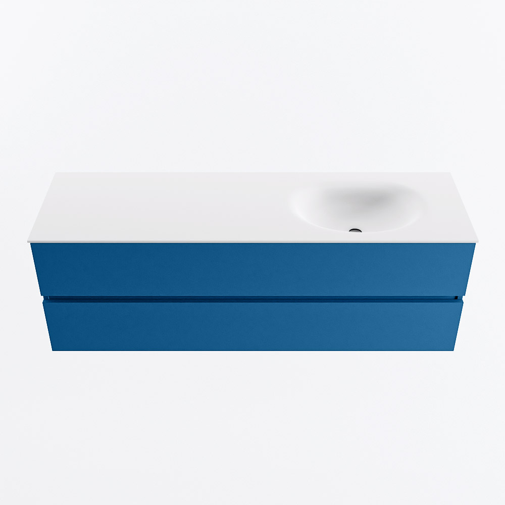 MONDIAZ VICA 150cm mueble de baño Jeans 2 cajones. Lavabo MOON Derecho 1 orificio, color Talc. 5 MONDIAZ VICA 150cm mueble de baño Jeans 2 cajones. Lavabo MOON Derecho 1 orificio, color Talc. - Imagen 5