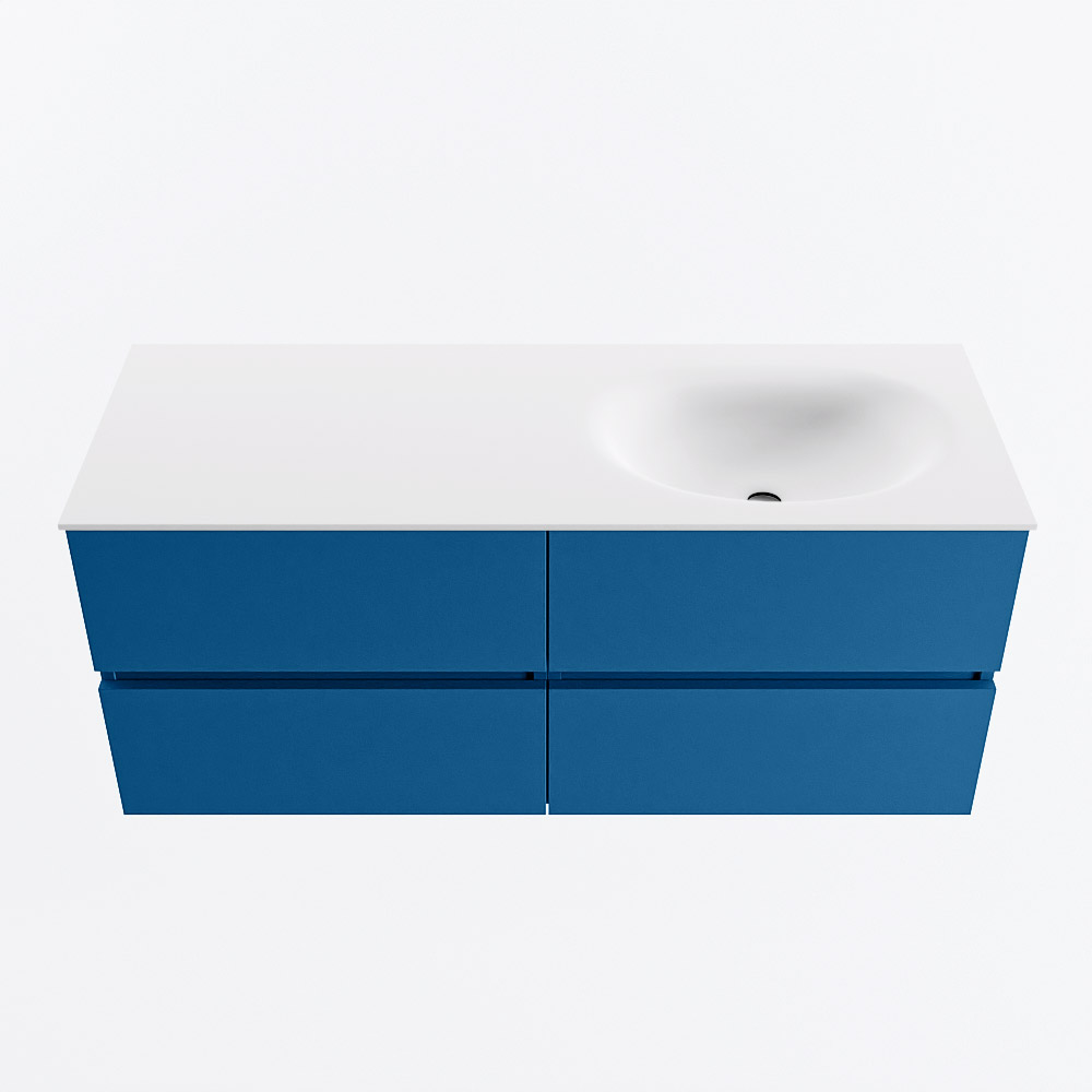 MONDIAZ VICA 120cm mueble de baño Jeans 4 cajones. Lavabo MOON Derecho 1 orificio, color Talc. 5 MONDIAZ VICA 120cm mueble de baño Jeans 4 cajones. Lavabo MOON Derecho 1 orificio, color Talc. - Imagen 5