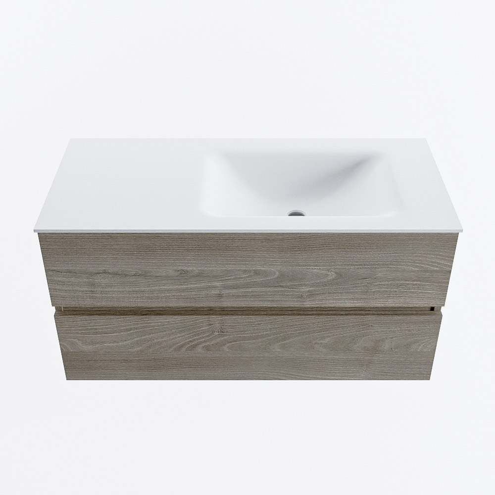 MONDIAZ VICA 100cm mueble de baño Light Brown Grey 2 cajones. Lavabo CLOUD Derecho 1 orificio, color Talc. 5 MONDIAZ VICA 100cm mueble de baño Light Brown Grey 2 cajones. Lavabo CLOUD Derecho 1 orificio, color Talc. - Imagen 5