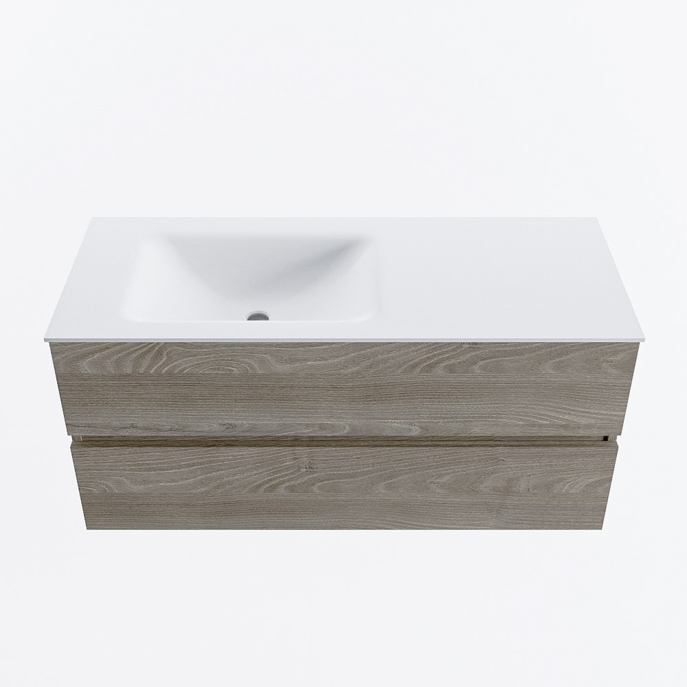MONDIAZ VICA 110cm mueble de baño Light Brown Grey 2 cajones. Lavabo CLOUD Izquierda sin orificio, color Talc. 5 MONDIAZ VICA 110cm mueble de baño Light Brown Grey 2 cajones. Lavabo CLOUD Izquierda sin orificio, color Talc. - Imagen 5