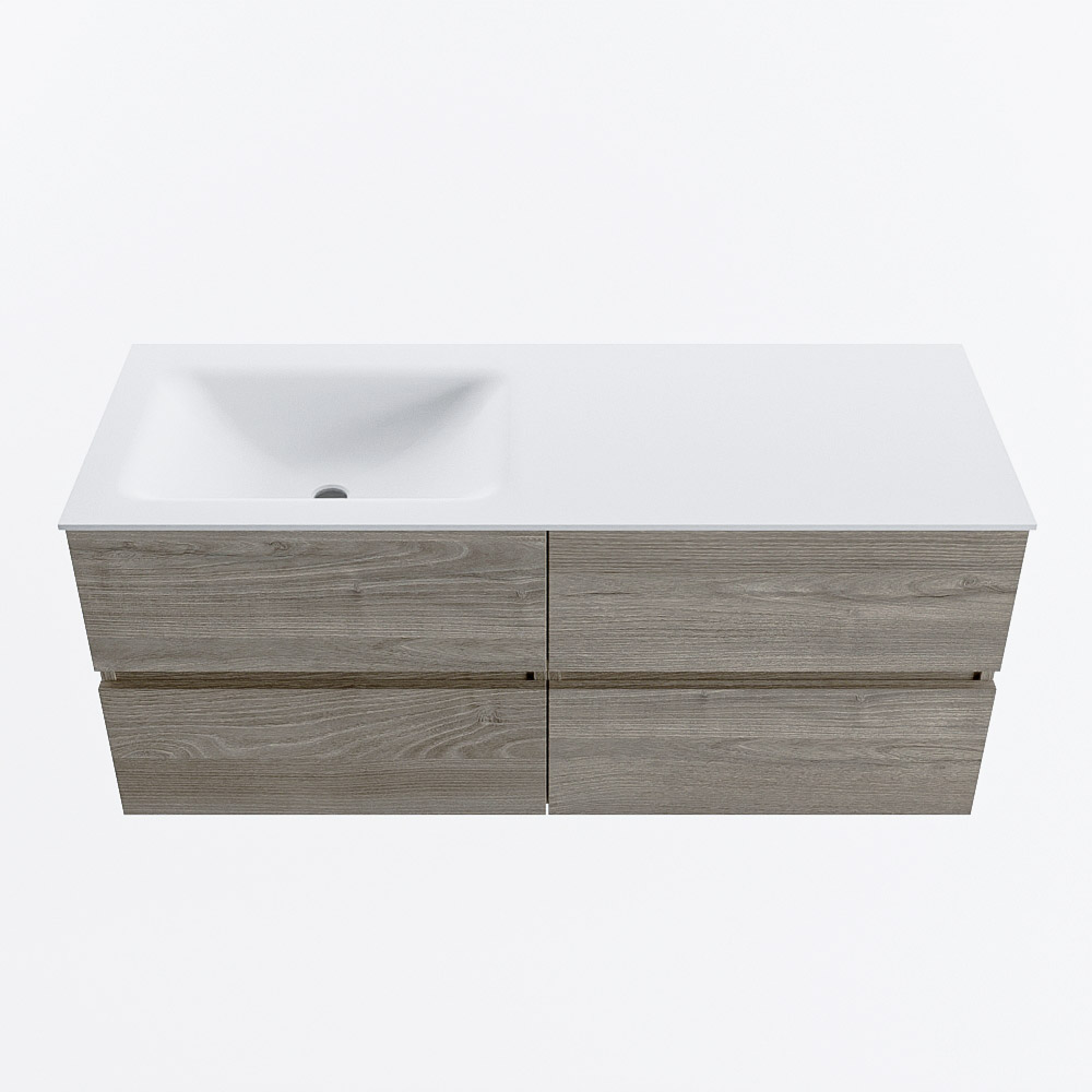 MONDIAZ VICA 120cm mueble de baño Light Brown Grey 4 cajones. Lavabo CLOUD Izquierda 1 orificio, color Talc. 5 MONDIAZ VICA 120cm mueble de baño Light Brown Grey 4 cajones. Lavabo CLOUD Izquierda 1 orificio, color Talc. - Imagen 5
