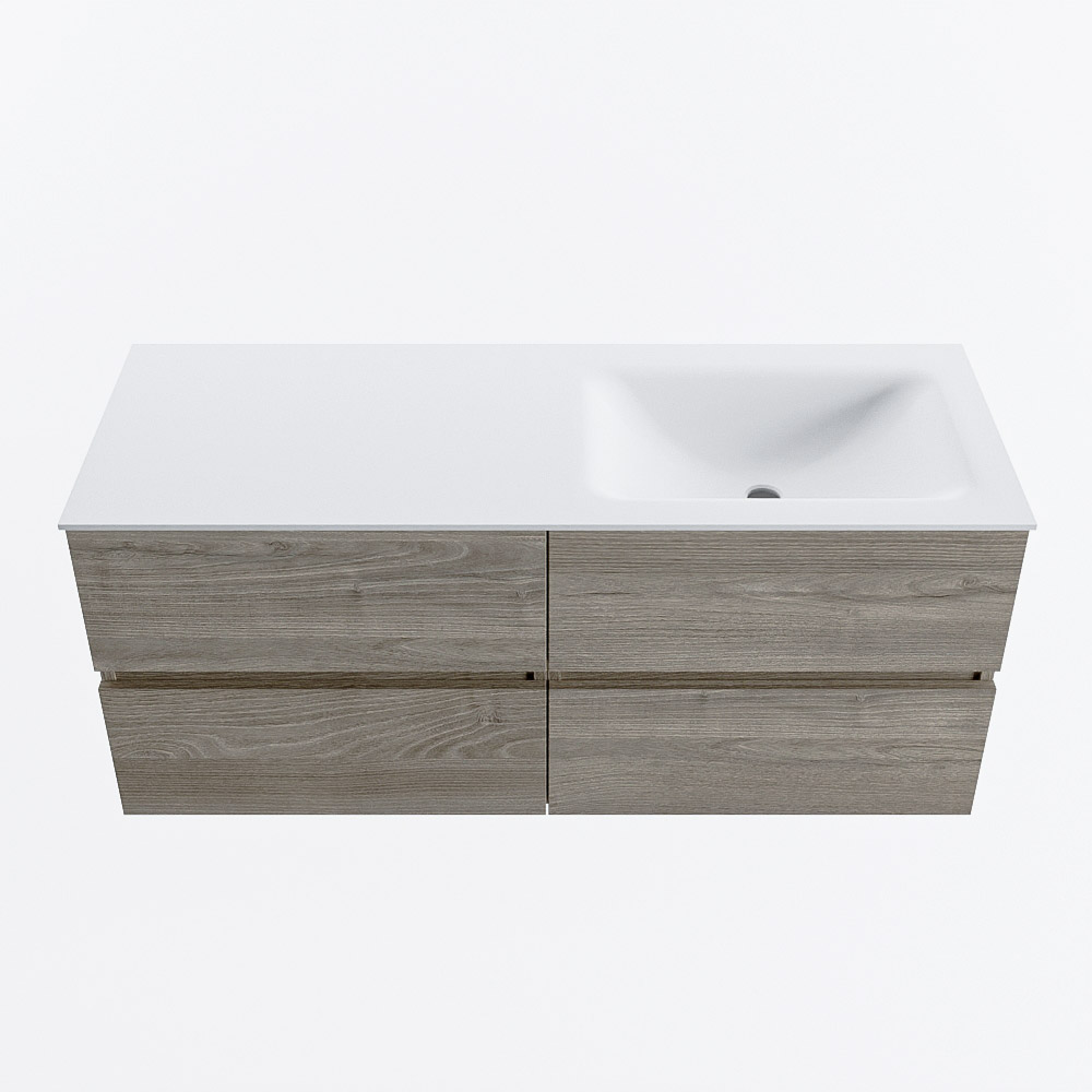 MONDIAZ VICA 120cm mueble de baño Light Brown Grey 4 cajones. Lavabo CLOUD Derecho 1 orificio, color Talc. 5 MONDIAZ VICA 120cm mueble de baño Light Brown Grey 4 cajones. Lavabo CLOUD Derecho 1 orificio, color Talc. - Imagen 5