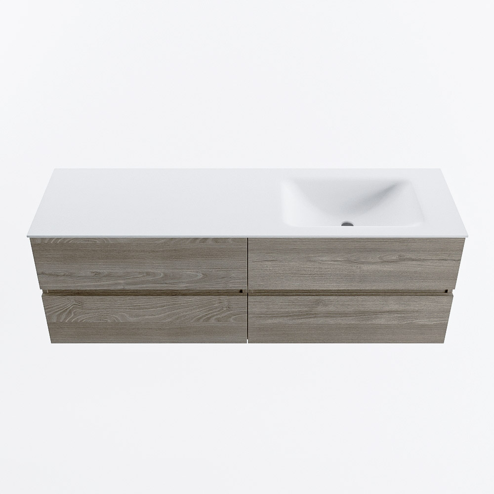 MONDIAZ VICA 150cm mueble de baño Light Brown Grey 4 cajones. Lavabo CLOUD Derecho 1 orificio, color Talc. 5 MONDIAZ VICA 150cm mueble de baño Light Brown Grey 4 cajones. Lavabo CLOUD Derecho 1 orificio, color Talc. - Imagen 5
