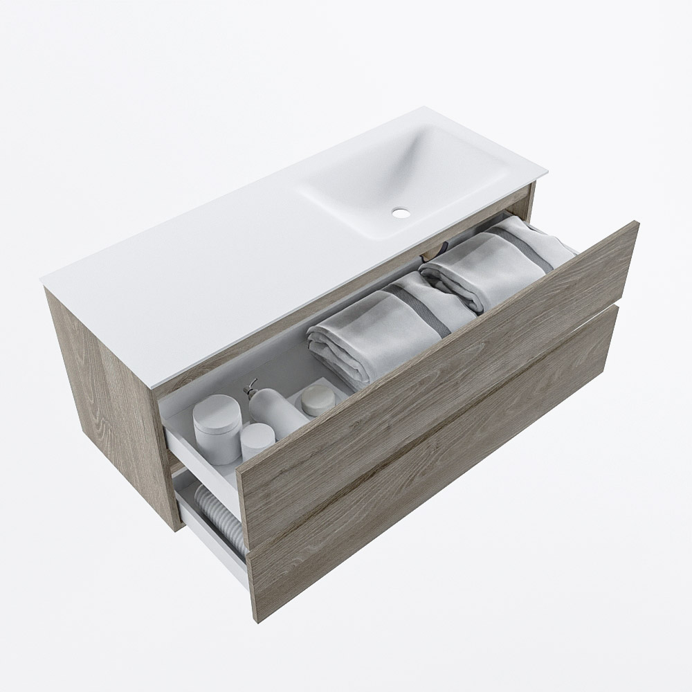MONDIAZ VICA 120cm mueble de baño Light Brown Grey 2 cajones. Lavabo CLOUD Derecho 1 orificio, color Talc. 7 MONDIAZ VICA 120cm mueble de baño Light Brown Grey 2 cajones. Lavabo CLOUD Derecho 1 orificio, color Talc. - Imagen 7