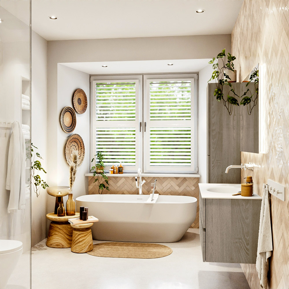MONDIAZ VICA 100cm mueble de baño Light Brown Grey 2 cajones. Lavabo MOON Centro sin orificio, color Talc. 3 MONDIAZ VICA 100cm mueble de baño Light Brown Grey 2 cajones. Lavabo MOON Centro sin orificio, color Talc. - Imagen 3