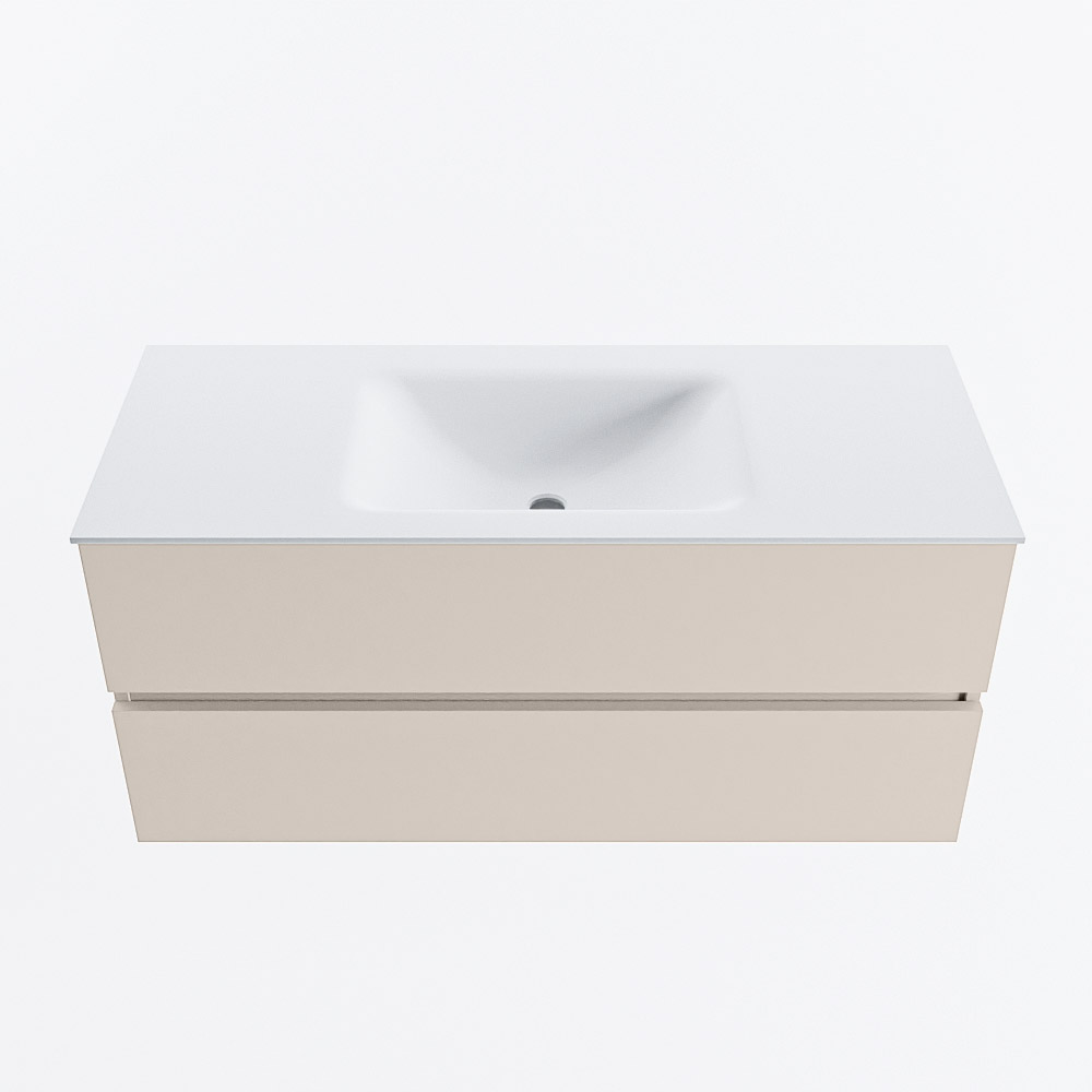 MONDIAZ VICA 110cm mueble de baño Linen 2 cajones. Lavabo CLOUD Centro sin orificio, color Talc. 5 MONDIAZ VICA 110cm mueble de baño Linen 2 cajones. Lavabo CLOUD Centro sin orificio, color Talc. - Imagen 5