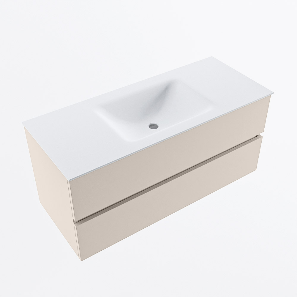 MONDIAZ VICA 110cm mueble de baño Linen 2 cajones. Lavabo CLOUD Centro sin orificio, color Talc. 6 MONDIAZ VICA 110cm mueble de baño Linen 2 cajones. Lavabo CLOUD Centro sin orificio, color Talc. - Imagen 6