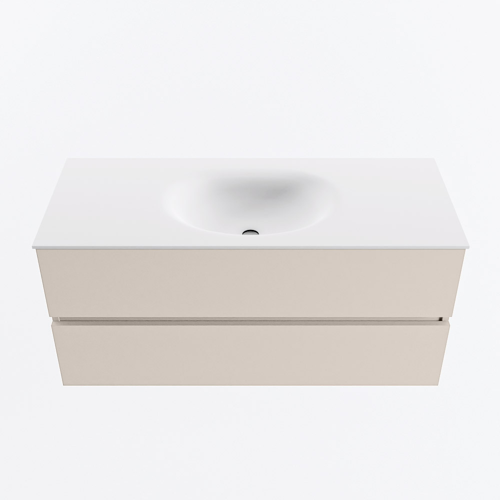 MONDIAZ VICA 110cm mueble de baño Linen 2 cajones. Lavabo MOON Centro 1 orificio, color Talc. 5 MONDIAZ VICA 110cm mueble de baño Linen 2 cajones. Lavabo MOON Centro 1 orificio, color Talc. - Imagen 5