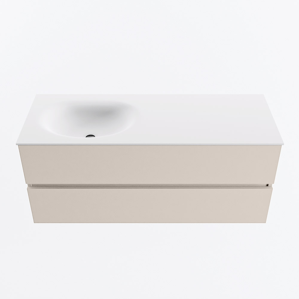 MONDIAZ VICA 120cm mueble de baño Linen 2 cajones. Lavabo MOON Izquierda sin orificio, color Talc. 5 MONDIAZ VICA 120cm mueble de baño Linen 2 cajones. Lavabo MOON Izquierda sin orificio, color Talc. - Imagen 5