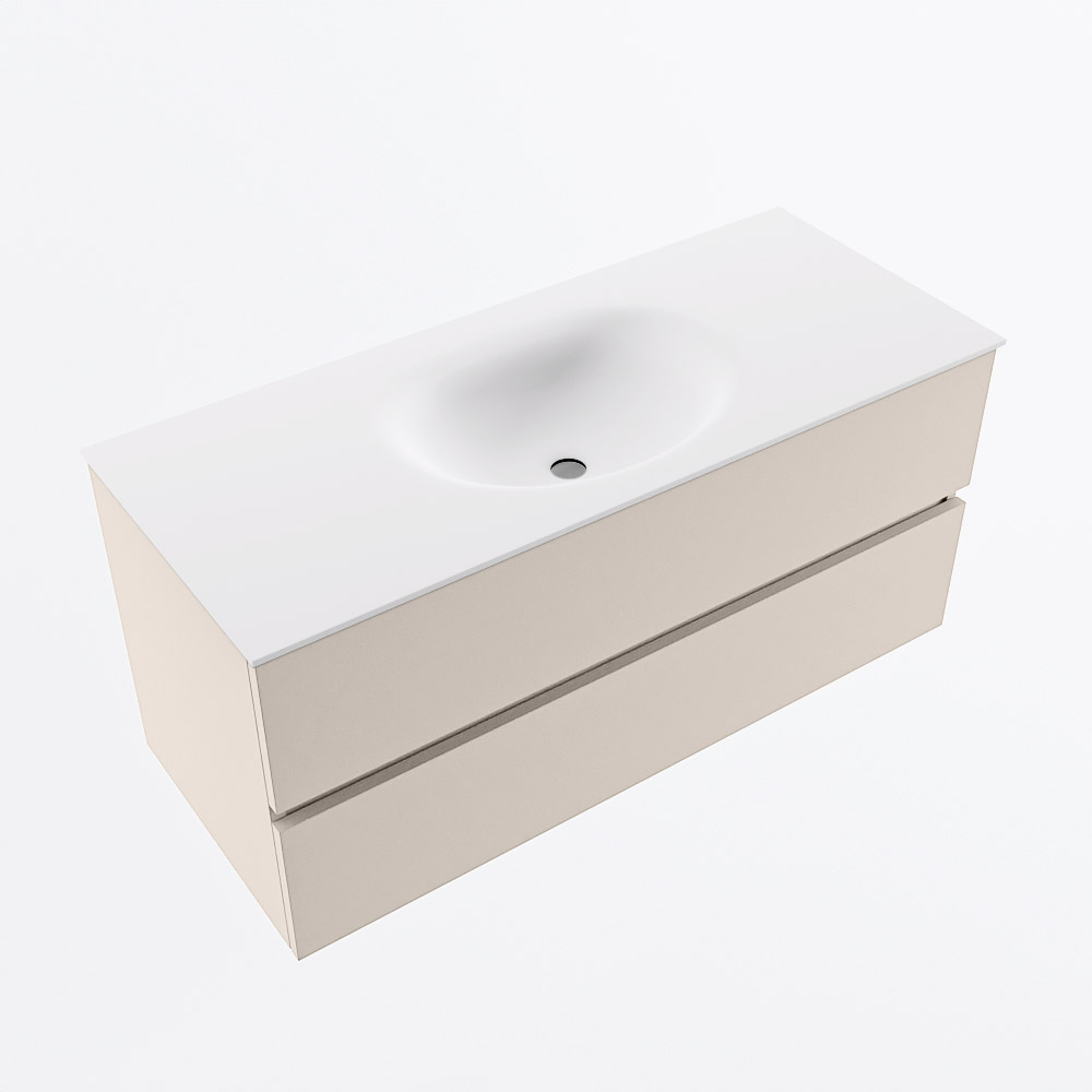 MONDIAZ VICA 110cm mueble de baño Linen 2 cajones. Lavabo MOON Centro 1 orificio, color Talc. 6 MONDIAZ VICA 110cm mueble de baño Linen 2 cajones. Lavabo MOON Centro 1 orificio, color Talc. - Imagen 6