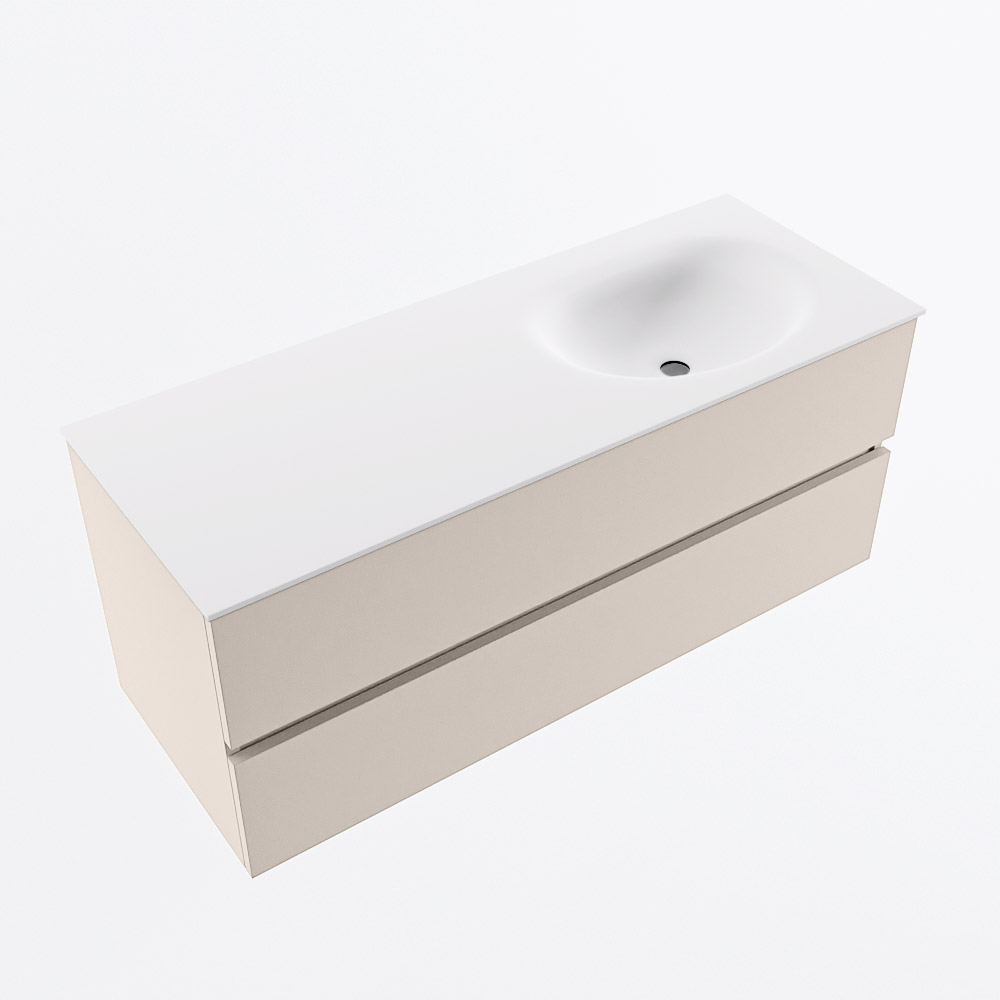 MONDIAZ VICA 120cm mueble de baño Linen 2 cajones. Lavabo MOON Derecho sin orificio, color Talc. 6 MONDIAZ VICA 120cm mueble de baño Linen 2 cajones. Lavabo MOON Derecho sin orificio, color Talc. - Imagen 6
