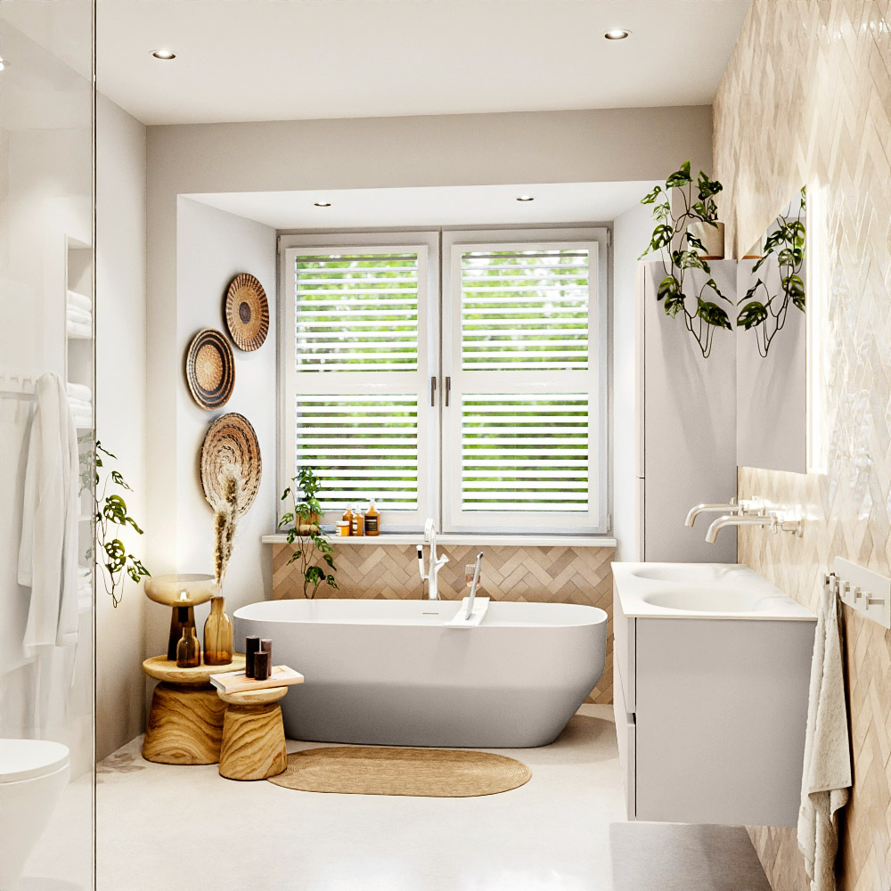 MONDIAZ VICA 120cm mueble de baño Linen 4 cajones. Lavabo MOON Doble sin orificio, color Talc. 3 MONDIAZ VICA 120cm mueble de baño Linen 4 cajones. Lavabo MOON Doble sin orificio, color Talc. - Imagen 3