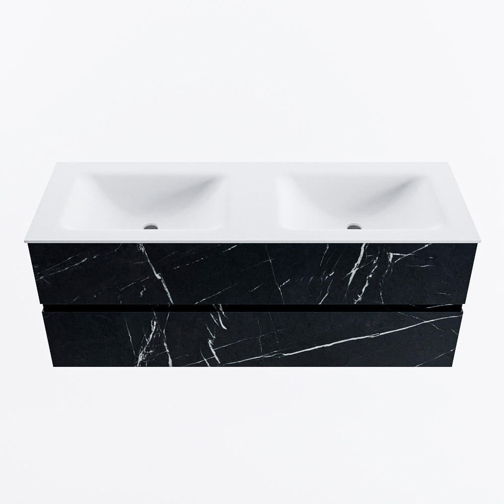 MONDIAZ VICA 130cm mueble de baño Marquina 2 cajones. Lavabo CLOUD Doble sin orificio, color Talc. 5 MONDIAZ VICA 130cm mueble de baño Marquina 2 cajones. Lavabo CLOUD Doble sin orificio, color Talc. - Imagen 5