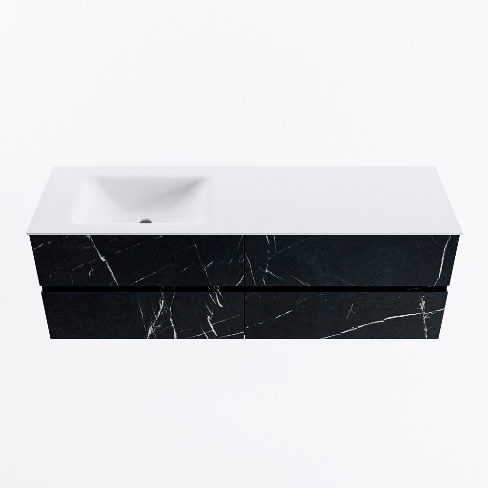 MONDIAZ VICA 150cm mueble de baño Marquina 4 cajones. Lavabo CLOUD Izquierda 1 orificio, color Talc. 5 MONDIAZ VICA 150cm mueble de baño Marquina 4 cajones. Lavabo CLOUD Izquierda 1 orificio, color Talc. - Imagen 5