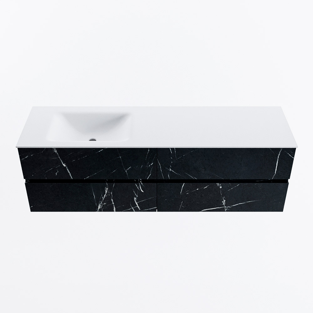 MONDIAZ VICA 160cm mueble de baño Marquina 4 cajones. Lavabo CLOUD Izquierda 1 orificio, color Talc. 5 MONDIAZ VICA 160cm mueble de baño Marquina 4 cajones. Lavabo CLOUD Izquierda 1 orificio, color Talc. - Imagen 5