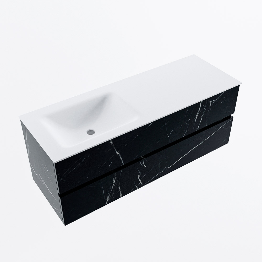 MONDIAZ VICA 130cm mueble de baño Marquina 2 cajones. Lavabo CLOUD Izquierda sin orificio, color Talc. 6 MONDIAZ VICA 130cm mueble de baño Marquina 2 cajones. Lavabo CLOUD Izquierda sin orificio, color Talc. - Imagen 6