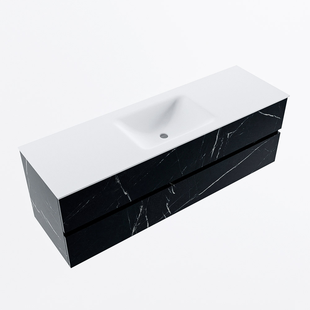 MONDIAZ VICA 150cm mueble de baño Marquina 2 cajones. Lavabo CLOUD Centro sin orificio, color Talc. 6 MONDIAZ VICA 150cm mueble de baño Marquina 2 cajones. Lavabo CLOUD Centro sin orificio, color Talc. - Imagen 6