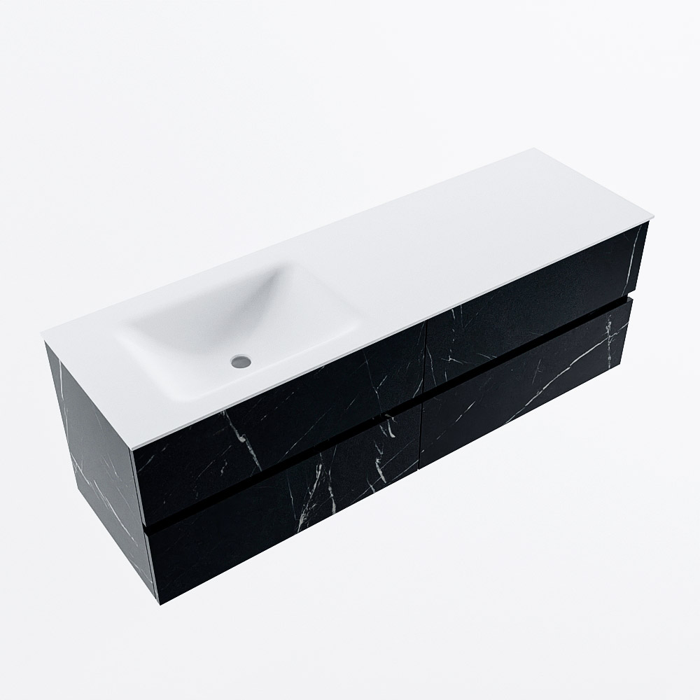 MONDIAZ VICA 150cm mueble de baño Marquina 4 cajones. Lavabo CLOUD Izquierda 1 orificio, color Talc. 6 MONDIAZ VICA 150cm mueble de baño Marquina 4 cajones. Lavabo CLOUD Izquierda 1 orificio, color Talc. - Imagen 6