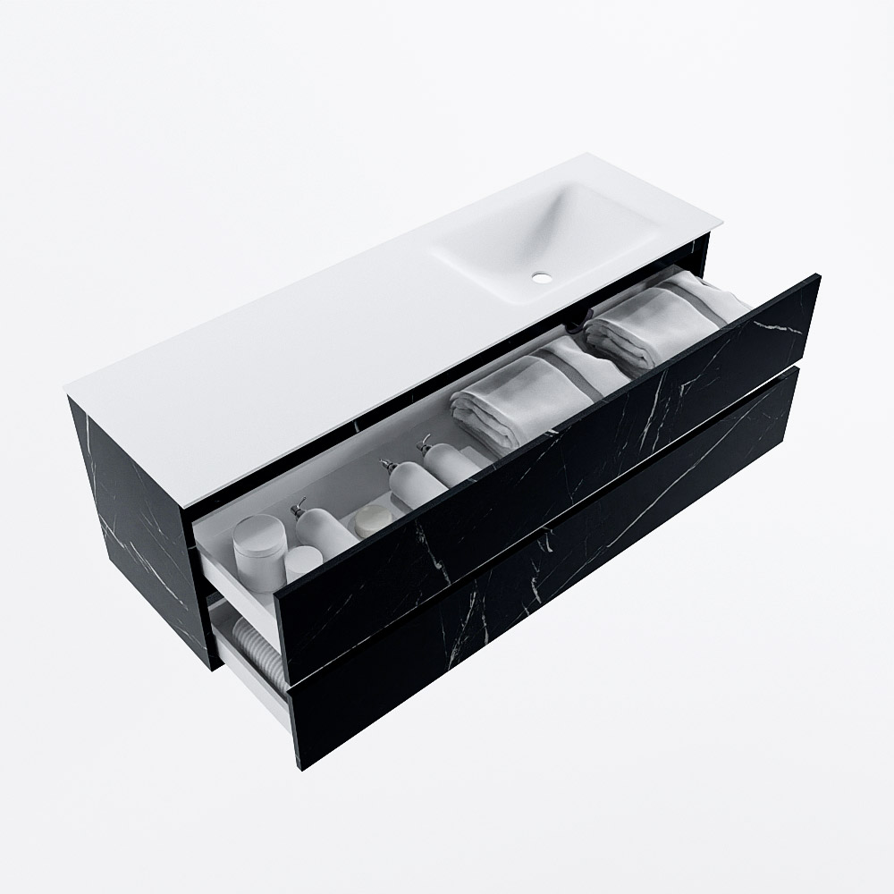 MONDIAZ VICA 150cm mueble de baño Marquina 2 cajones. Lavabo CLOUD Derecho sin orificio, color Talc. 7 MONDIAZ VICA 150cm mueble de baño Marquina 2 cajones. Lavabo CLOUD Derecho sin orificio, color Talc. - Imagen 7
