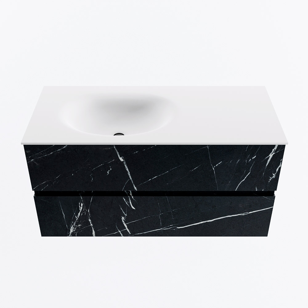 MONDIAZ VICA 100cm mueble de baño Marquina 2 cajones. Lavabo MOON Izquierda sin orificio, color Talc. 5 MONDIAZ VICA 100cm mueble de baño Marquina 2 cajones. Lavabo MOON Izquierda sin orificio, color Talc. - Imagen 5