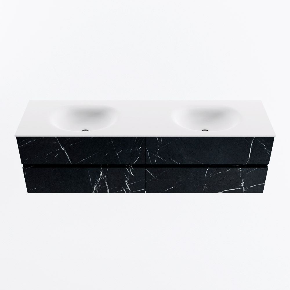 MONDIAZ VICA 170cm mueble de baño Marquina 4 cajones. Lavabo MOON Doble 2 orificios, color Talc. 5 MONDIAZ VICA 170cm mueble de baño Marquina 4 cajones. Lavabo MOON Doble 2 orificios, color Talc. - Imagen 5
