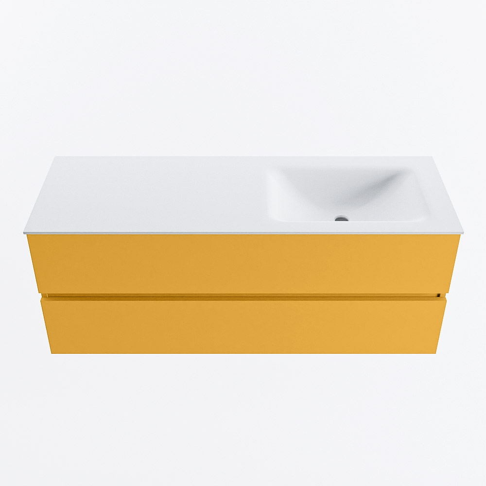 MONDIAZ VICA 130cm mueble de baño Ocher 2 cajones. Lavabo CLOUD Derecho sin orificio, color Talc. 5 MONDIAZ VICA 130cm mueble de baño Ocher 2 cajones. Lavabo CLOUD Derecho sin orificio, color Talc. - Imagen 5
