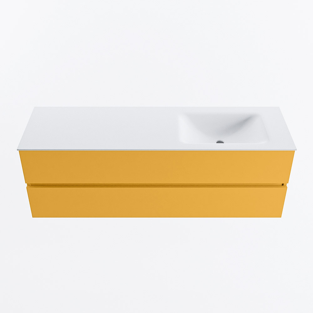 MONDIAZ VICA 150cm mueble de baño Ocher 2 cajones. Lavabo CLOUD Derecho sin orificio, color Talc. 5 MONDIAZ VICA 150cm mueble de baño Ocher 2 cajones. Lavabo CLOUD Derecho sin orificio, color Talc. - Imagen 5